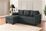 Phelps Reversible Sofa Chaise in Dark Gray by Home Elegance - HEL-9789DG-3LC