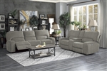 Borneo 2 Piece Power Double Reclining Sofa Set in Mocha by Home Elegance - HEL-9849MC-PWH