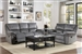 Muirfield 2 Piece Double Reclining Sofa Set in Gray Fabric by Home Elegance - HEL-9913-WC