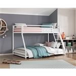 Jovie Twin/Full Bunk Bed in White Finish by Home Elegance - HEL-B2010WHTF-1