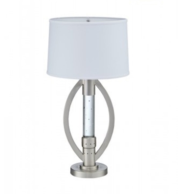 Lucian Table Lamp in Satin Nickel by Home Elegance - HEL-H11761