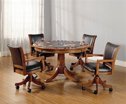 Park View 5 Piece Game Table Set in Medium Brown Oak Finish by Hillsdale Furniture -4186-5