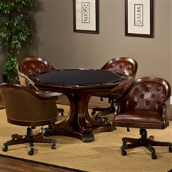 Harding 5 Piece Game Table Set in Lightly Distressed Burnished Cherry Finish by Hillsdale Furniture - 6234-5