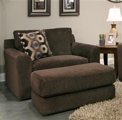 Sutton Oversized Chair in "Chocolate" Chenille by Jackson - 3289-01-CH