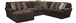 Mammoth 3 Piece Sectional in Chocolate Fabric by Jackson Furniture - 4376-03C-CH