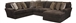 Mammoth 3 Piece Sectional in Chocolate Fabric by Jackson Furniture - 4376-3C-CH