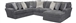 Mammoth 3 Piece Sectional in Smoke Fabric by Jackson Furniture - 4376-3C-S