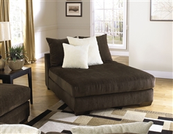 Axis Daybed Chaise Lounger in Chocolate Chenille Fabric by Jackson Furniture - 4429-38