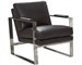 Moneta Chocolate Leather Chair in Chrome Finish by Jackson Furniture - 708-CH