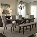 Double Bridge Trestle Table 6 Piece Dining Set in Dark Chestnut Finish by Liberty Furniture - 152-CD-O6TRS