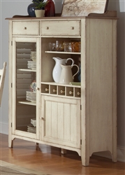 Cottage Cove Display Cabinet in Distressed Weathered Ivory & Maple Finish by Liberty Furniture - LIB-157-CH4863