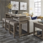 Parkland Falls 4 Piece Console Bar Table Set in Weathered Taupe Finish by Liberty Furniture - 172-OT-4PCS