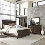 Saddlebrook Panel Bed 6 Piece Bedroom Set in Tobacco Finish by Liberty Furniture - 184-BR