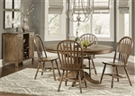 Carolina Crossing 5 Piece Pedestal Table Set in Antique Honey Finish by Liberty Furniture - 186-CD-5PDS