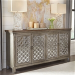 Westridge 4 Door Accent Cabinet in White Dusty Wax Finish and Wire Brushed Gray by Liberty Furniture - 2012-AC7236