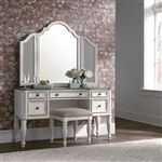 Magnolia Manor 3 Piece Vanity in Antique White Finish by Liberty Furniture - 244-BR-VN