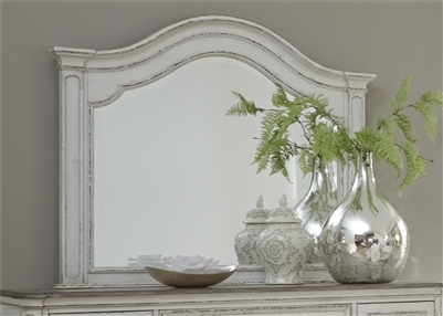 Magnolia Manor Arched Landscape Mirror in Antique White Finish by Liberty Furniture - 244-BR52