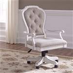 Magnolia Manor Jr Executive Desk Chair in Antique White Finish by Liberty Furniture - 244-HO197