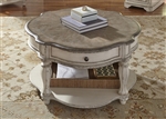Magnolia Manor Round Cocktail Table in Antique White Finish by Liberty Furniture - 244-OT1011