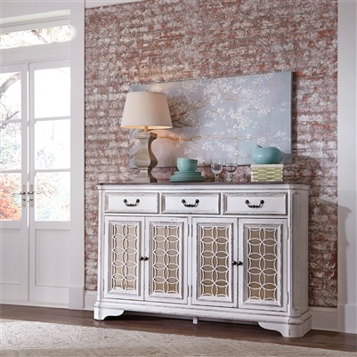Magnolia Manor Hall Buffet in Antique White Finish by Liberty Furniture - 244-SR6642