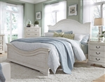 Bayside Arched Panel Bed in Antique White Finish by Liberty Furniture - 249-BR-QPB