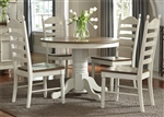 Springfield Pedestal Table 5 Piece Dining Set in Two Tone Honey & Cream Finish by Liberty Furniture - LIB-278-CD-5PDS