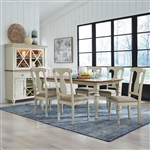 Ocean Isle 7 Piece Splat Back Side Chairs Dining Set in Bisque with Natural Pine Finish by Liberty Furniture - 303-CD-7RLS