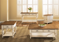 Ocean Isle 3 Piece Occasional Table Set in Bisque with Natural Pine Finish by Liberty Furniture - 303-OT