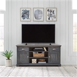 Ocean Isle 64 Inch Entertainment TV Stand in Slate and Weathered Pine Finish by Liberty Furniture - 303G-TV64