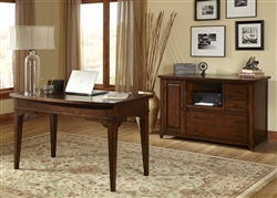 Leyton 2 Piece Home Office Set in Tobacco Finish by Liberty Furniture - LIB-326-HO