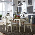 Thornton 7 Piece Dining Set in Cream Finish with Brown Top by Liberty Furniture - 364-CD-7RLS