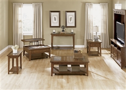 Hearthstone 2 Piece Occasional Table Set in Rustic Oak Finish by Liberty Furniture - 382-OT