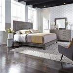 Modern Farmhouse Platform Bed in Distressed Dusty Charcoal Finish by Liberty Furniture - 406-BR-QPL