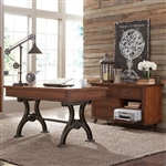 Arlington House 2 Piece Home Office Set in Cobblestone Brown Finish by Liberty Furniture - LIB-411-HO-CDS