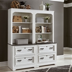 Allyson Park 4 Piece Library Wall in Wirebrushed White Finish by Liberty Furniture - 417-4