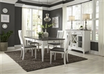 Allyson Park Rectangular Leg Table 5 Piece Dining Set in Wirebrushed White Finish with Wire Brushed Charcoal Tops by Liberty Furniture - 417-DR-5RLS