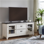 Allyson Park 72 Inch Entertainment TV Stand in Wirebrushed White Finish by Liberty Furniture - 417-TV72
