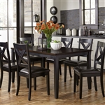 Thornton 7 Piece Dining Set in Black Finish with Brown Top by Liberty Furniture - 464-CD-7RLS