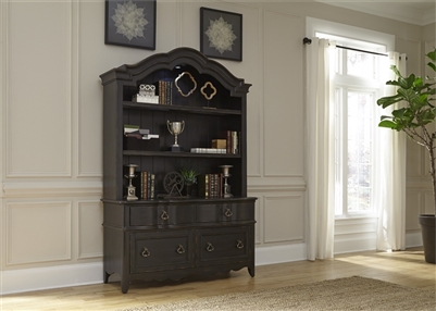 Chesapeake Credenza and Hutch in Wire Brushed Antique Black Finish by Liberty Furniture - 493-HO-CHS