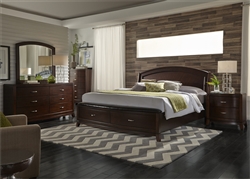 Avalon Panel Storage Bed 6 Piece Bedroom Set in Dark Truffle Finish by Liberty Furniture - 505-BR-QPB