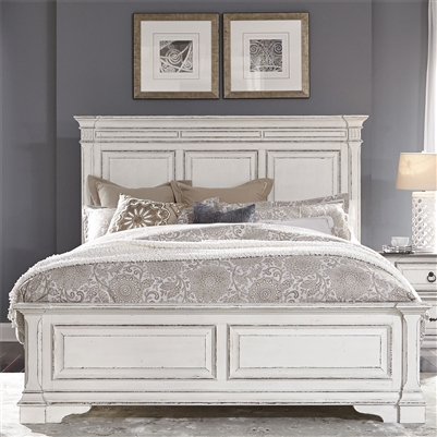 Abbey Park Panel Bed in Antique White Finish by Liberty Furniture - 520-BR-QPB