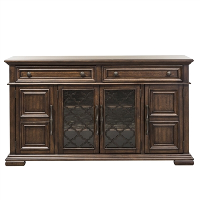 Lucca Buffet and Hutch in Cordovan Brown Finish by Liberty Furniture - 535-DR-HB