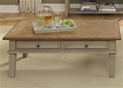 Bungalow Cocktail Table in Driftwood & Taupe Finish by Liberty Furniture - 541-OT