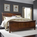 Rustic Traditions Sleigh Bed in Rustic Cherry Finish by Liberty Furniture - LIB-589-BR-QSL