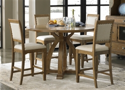 Town & Country Counter Height Gathering Table 5 Piece Dining Set in Sandstone Finish by Liberty Furniture - LIB-603-GT5454