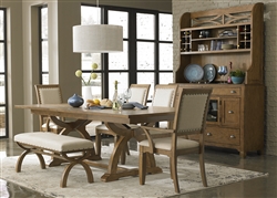 Town & Country Trestle Table 6 Piece Dining Set in Sandstone Finish by Liberty Furniture - LIB-603-P4296