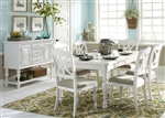 Summer House Rectangular Leg Table 5 Piece Dining Set in Oyster White Finish by Liberty Furniture - 607-CD-5RLS