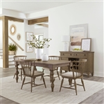 Americana Farmhouse 5 Piece Rectangular Dining Room Set in Dusty Taupe Finish by Liberty Furniture - LIB-615-CD-5RLS