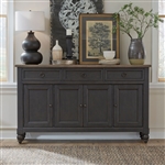 Americana Farmhouse Hall Buffet in Black and Dusty Taupe Finish by Liberty Furniture - 615-HB7242-B