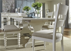 Harbor View Trestle Table 6 Piece Dining Set in White Linen Finish by Liberty Furniture - 631-DR-6TRS